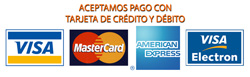 Aceptamos Pago con Tarjeta de Cr&eacute;dito y D&eacute;bito a trav&eacute;s de PayPal